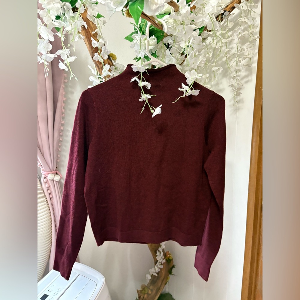 Cami NYC Women's Crewneck Sweater in Burgundy - Picture 9 of 10